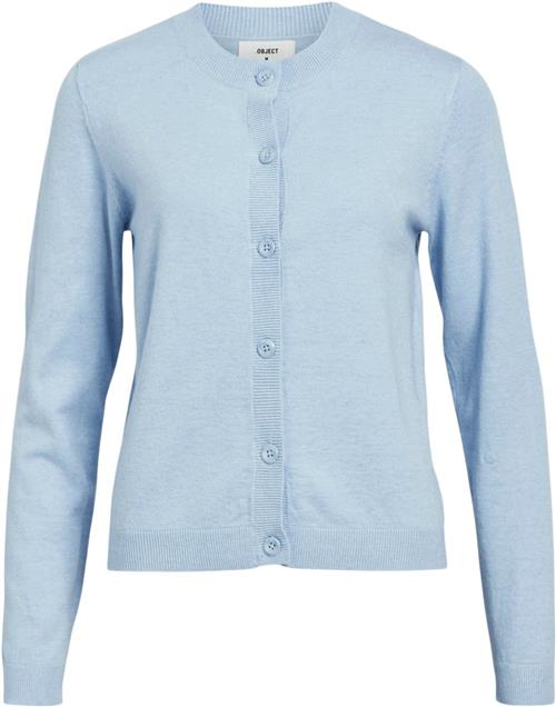 Se Object Objthess L/S Short Cardigan Noos Kvinde Brunnera Blue/melange Col Cardigans Str L - hos Magasin ved Magasin