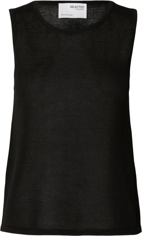 Se Selected Femme Slfmoon SUS SL Knit TOP B Kvinde Sort Tanktoppe Str XS - hos Magasin ved Magasin