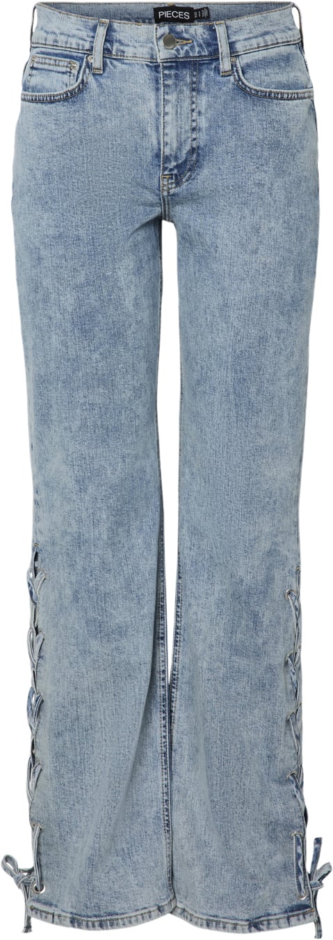 Se Pieces Pcfenda MW Straight Denim Jeans D2D Kvinde Blå Jeans Str L Denim - hos Magasin ved Magasin