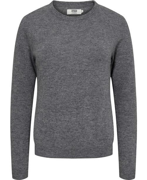 Magasin du Nord Collection Magasin Myrna 1 RWS Strik Lambswool Kvinde Medium Grey Melange Sweaters Str XL Uld