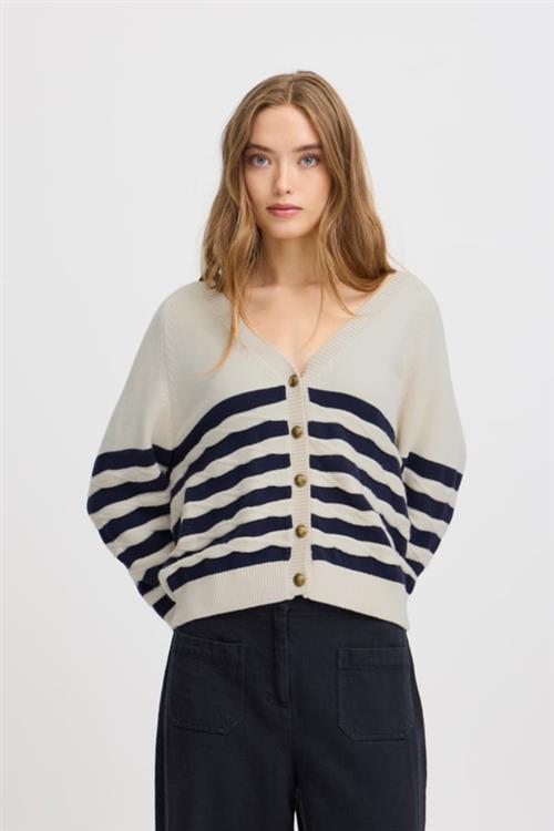 Atelier Rêve Irmaise CA Kvinde Maise Braided Stripe Cardigans Loose Fit Str L - hos Magasin