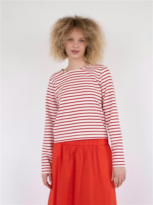 Se Neo Noir Claudio Stripe Blouse Kvinde Red Langærmede T-shirts Str 44 - hos Magasin ved Magasin