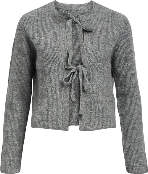 Object Objparvi Knit Cardigan 130 Kvinde Medium Grey Melange Cardigans Str XS - hos Magasin