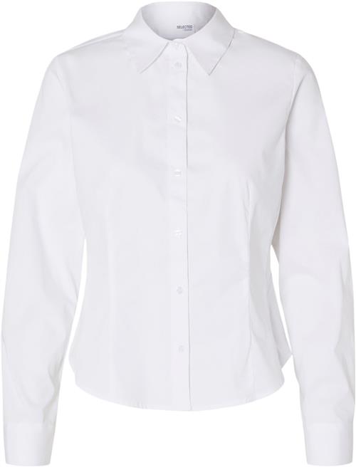 Se Selected Femme Slfamira LS Fitted Shirt Noos Kvinde Hvid Langærmede Skjorter Slim Fit Str 42 - hos Magasin ved Magasin