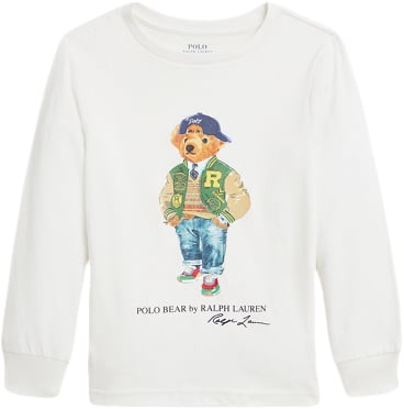 Polo Ralph Lauren 26/1 Jerseylscnpom4-kn-tsh Str 4 År - Deckwash White Langærmede T-shirts hos Magasin