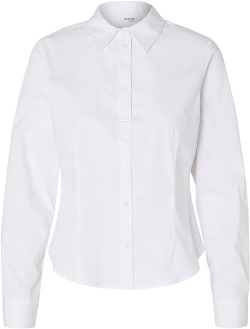 Selected Femme Slfamira LS Fitted Shirt Noos Kvinde Hvid Langærmede Skjorter Slim Fit Str 36 - hos Magasin