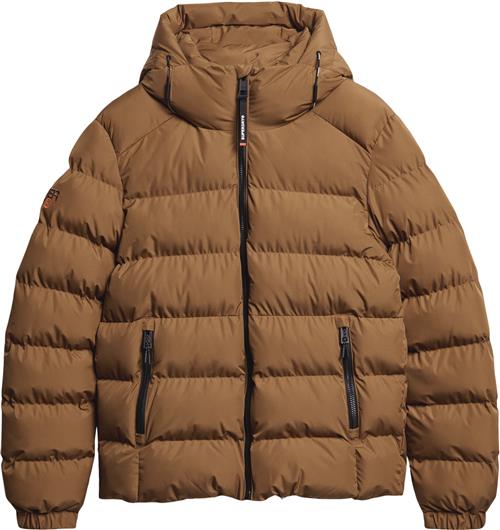 Superdry Hooded Sports Puffer Jacket Mand Denim Co Tobacco Brown Overgangsjakker Str S - hos Magasin