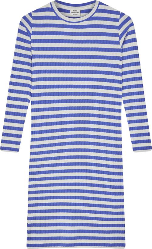 Mads Nørgaard - Copenhagen 5x5 Classic Stripe Dubina Dress Str 16 - Blå+Hvid+Striber Kjoler hos Magasin