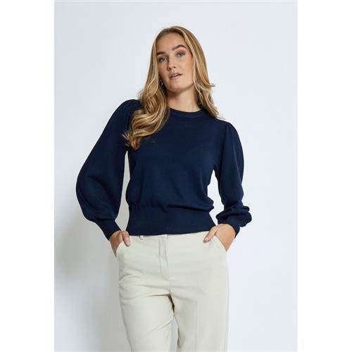 Se Minus Msliva Long Sleeve Pullover Kvinde Black Iris Solid Sweaters Str L - hos Magasin ved Magasin