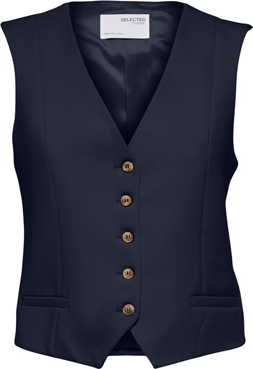 Selected Femme Slfrita Vest EX Dark SAP MEL Kvinde Dark Sapphire/melange Veste Str 38 - hos Magasin