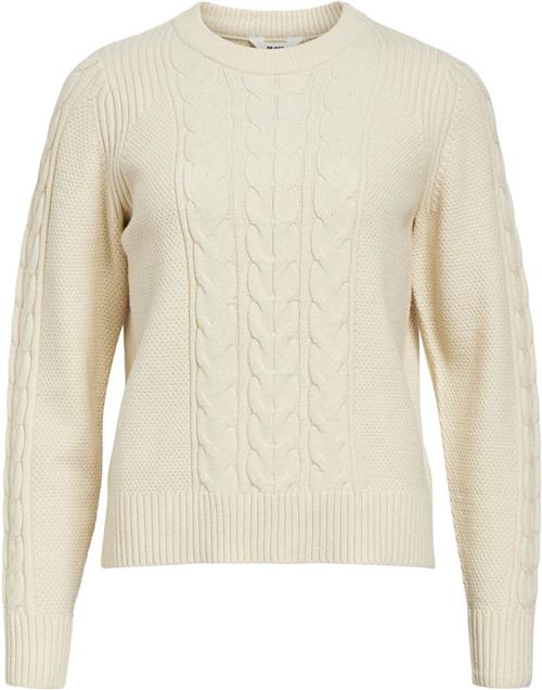 Se Object Objdoris RE L/S Knit Pullover Noos Kvinde Sandshell/melange Sweaters Regular Fit Str XL - hos Magasin ved Magasin