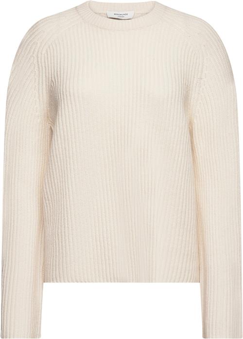 Rosemunde Fisherman rib Pullover Kvinde Hvid Sweaters Str XL - Uld hos Magasin