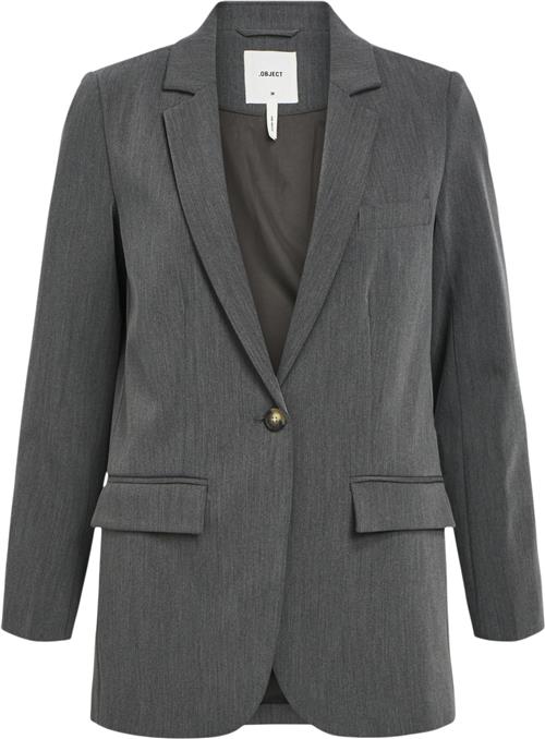 Se Object Objsigrid L/S Blazer Noos Kvinde Medium Grey Melange Blazere Str 40 - hos Magasin ved Magasin