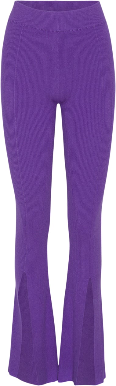 Se REMAIN Dense Knit Slit Pants Kvinde Passion Flower Flare Bukser Str 40 - hos Magasin ved Magasin