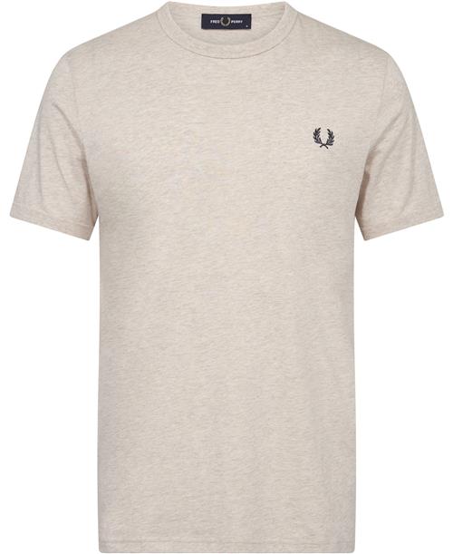 Fred Perry M3519 Mand Porridge Marl Kortærmede T-shirts Str XL - Bomuld hos Magasin