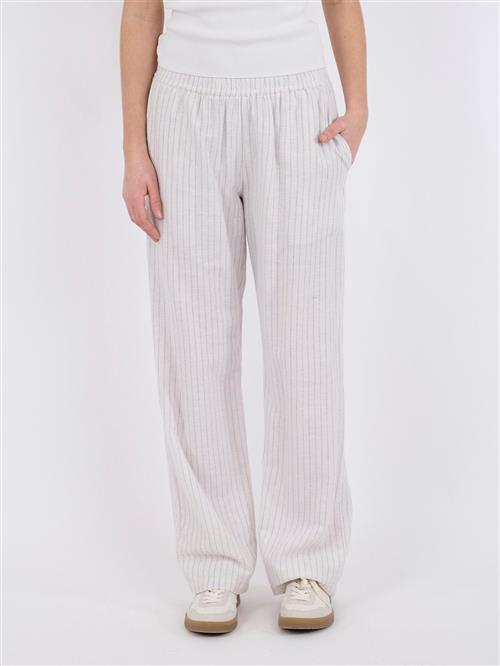 Neo Noir Astra Simple Stripe Pants Kvinde Off White Bukser Med Lige Ben Str 40 - hos Magasin