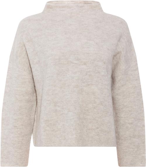 PBO ¤ Svera Knit Sweater ¤ Kvinde Beige Melange Sweaters Str S - hos Magasin