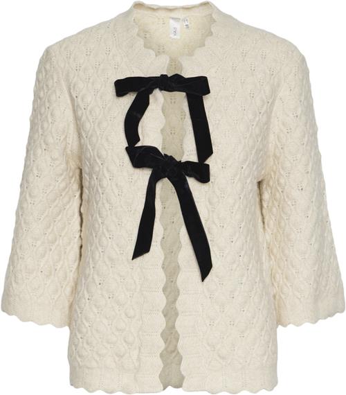 YAS Yasegsa 3/4 Knit Cardigan S. Kvinde Birch/black Ties Cardigans Str L - hos Magasin