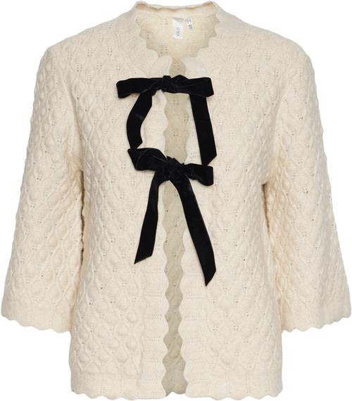 Se YAS Yasegsa 3/4 Knit Cardigan S. Kvinde Birch/black Ties Cardigans Str XS - hos Magasin ved Magasin