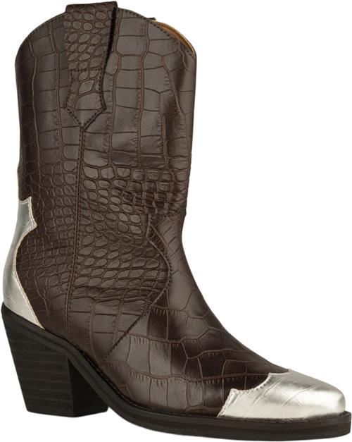 Shoe The Bear Stbnancy Western Croco Kvinde Dark Brown Cowboy & Biker Str 40 - hos Magasin