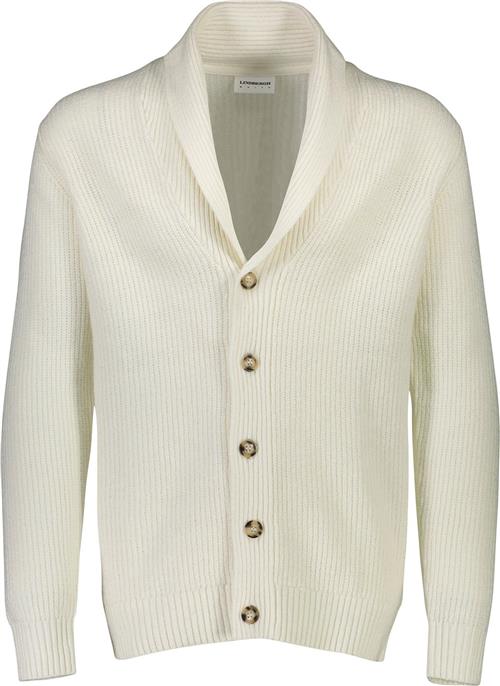 Lindbergh Shawl Collar Knit Cardigan Mand Hvid Cardigans Relaxed Fit Str XXL - Bomuld hos Magasin