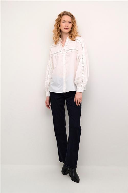 Culture Culio Iris Lace Shirt Kvinde Spring Gardenia Langærmede Skjorter Str XS - hos Magasin