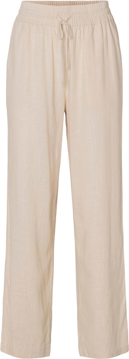 Selected Femme Slfvivagulia MW Long Linen Pant NO Kvinde Sandshell Hørbukser Str 38 - hos Magasin