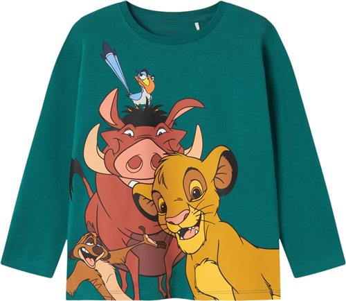 Name It Nmmjoost Lionking LS TOP WDI Str 104 - Antique Green Langærmede T-shirts hos Magasin