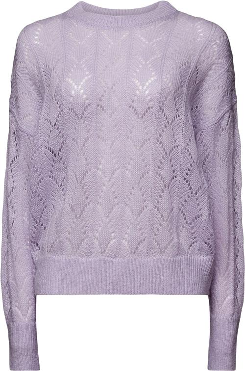 Esprit moh Blend Solid Kvinde Lavender Sweaters Str S - hos Magasin