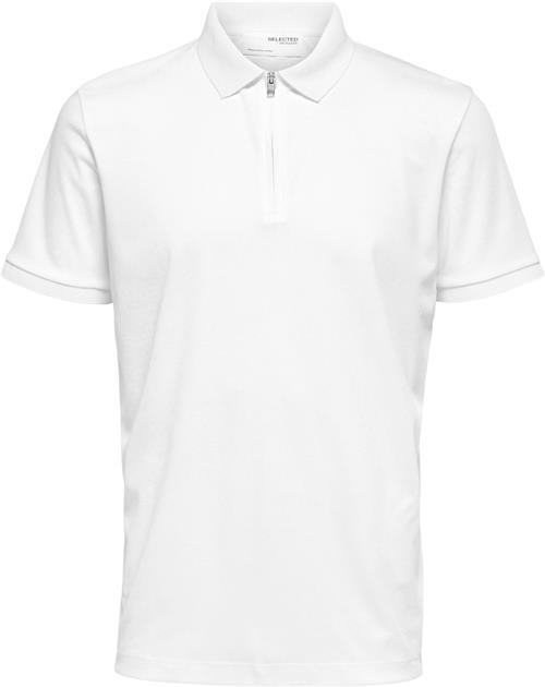 Selected Homme Slhfave ZIP SS Polo Noos Mand Blå Kortærmede Poloer Str S - hos Magasin