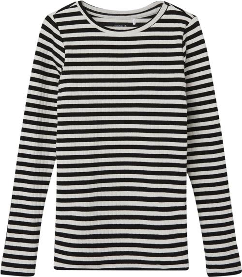 Se Name It Nkfsuraja XSL LS TOP Noos Str 134/140 - Black/stripe Bluser hos Magasin ved Magasin