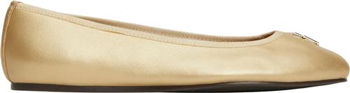 Tommy Hilfiger Gold Leather Ballerina Kvinde Gold Ballerinaer Str 40 - hos Magasin