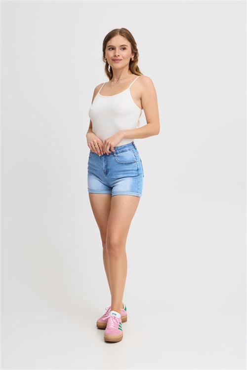 Sorbet Sbtrust Denim Shorts Kvinde Mid Blue Denim Denim Shorts Str L Denim - hos Magasin