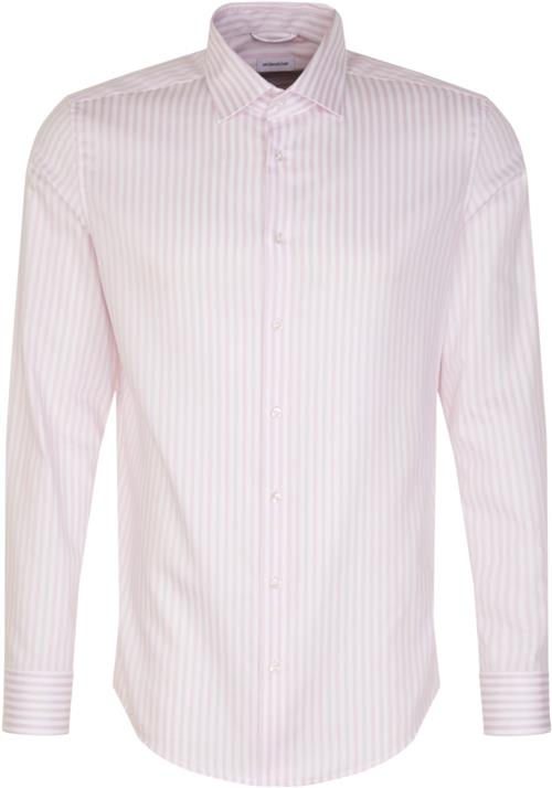 Seidensticker Business Shirt Regular Long Sleeve Kentcollar Stripes Mand Pink Langærmede Skjorter Str 42 - Bomuld hos Magasin