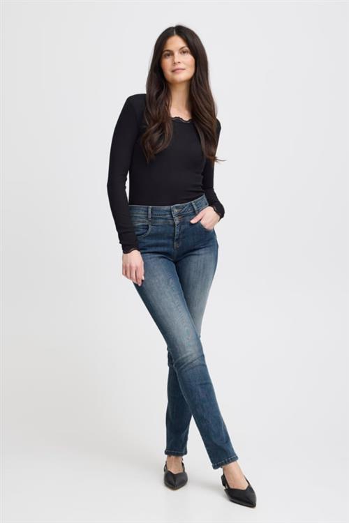 Se Fransa Zomal 2 Jeans Denim Kvinde (Noos) Metro Blue Denim Skinny Jeans Regular Fit Str 44 Denim - hos Magasin ved Magasin