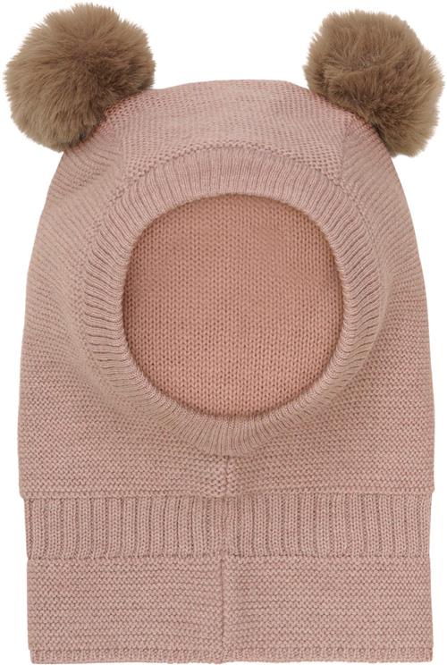 Huttelihut Balaclava Windstop w. Pompoms 50\12-24M - Elefanthuer Merino Uld hos Magasin