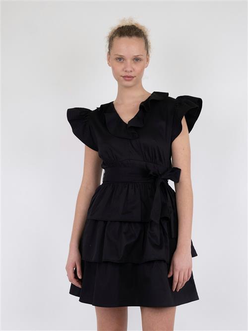 Neo Noir Lia Cotton Satin Dress Kvinde Black Toppe Str 44 - hos Magasin