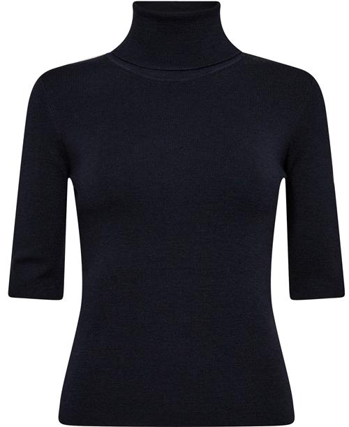 Filippa K Merino Elbow Sleeve Top Kvinde Navy Rullekraver Str L Merino - hos Magasin