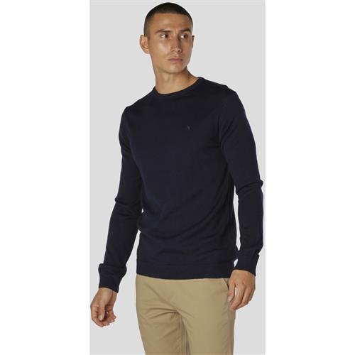 Clean Cut Copenhagen Merino Wool Crew Mand Navy Sweaters Str M Merino - hos Magasin