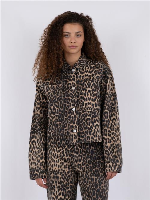 Neo Noir Emilia Leopard Jacket Kvinde Leopard Overgangsjakker Str 42 - Denim hos Magasin