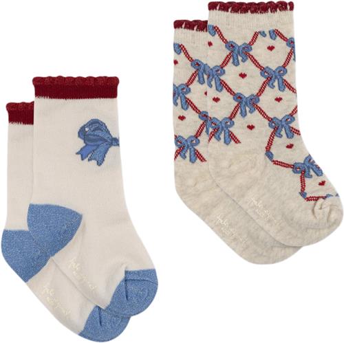 Se Konges Sløjd 2 Pack Jaquard BOW Socks Str 25-28 - S45014 Strømper Bomuld hos Magasin ved Magasin