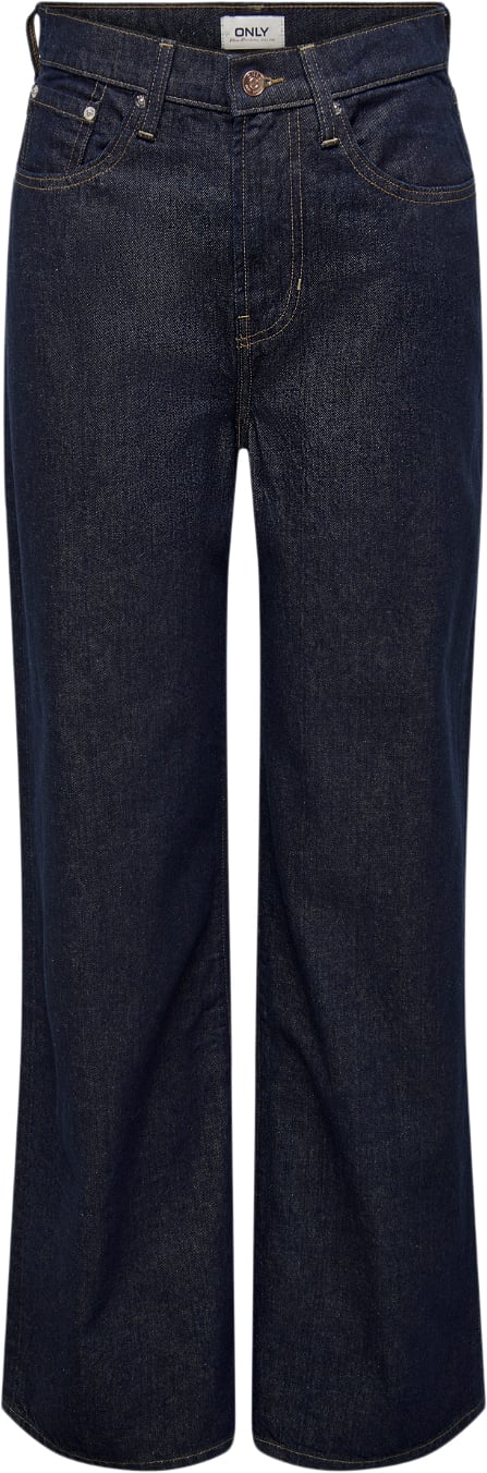 Se ONLY Onlhope Life EX HW Wide DNM Jeans A Kvinde Dark Blue Denim Wide Jeans Str "30/""32" - hos Magasin ved Magasin