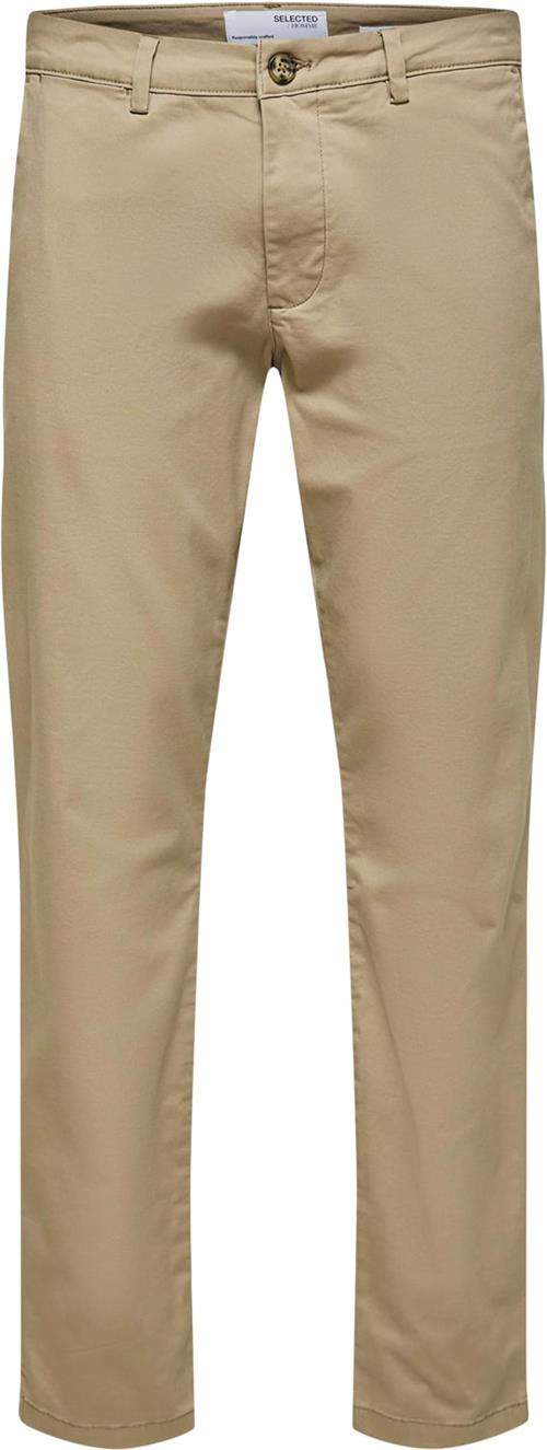 Selected Homme Slhslimnew Miles 175 Flex Chino W Mand Greige Chinos Str "31/""32" - hos Magasin