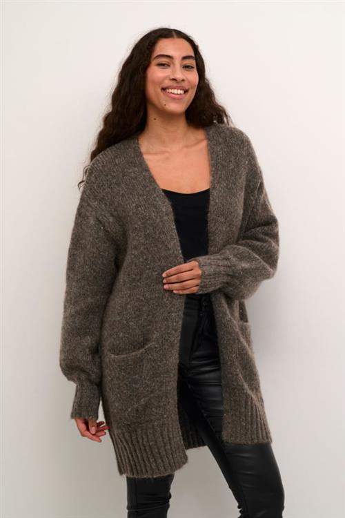 Se Kaffe Katrina Knit Cardigan Kvinde Major Brown Melange Cardigans Str S - hos Magasin ved Magasin