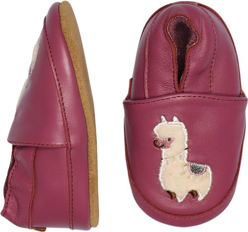 Melton Llama Leather Slippers Red Violet Hjemmesko Str 26/27 - Læder hos Magasin