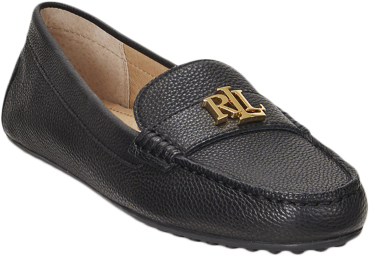 Lauren Ralph Lauren Luxe Pebble Leatherbarnsbury-fl-cs Kvinde Sort Loafers Str 39 - hos Magasin