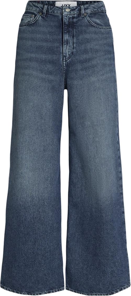 Se JJXX Jxtokyo Wide HW R6129 Jeans DNM NOO Kvinde Dark Blue Denim Wide Jeans Str "26/""32" - Bomuld hos Magasin ved Magasin