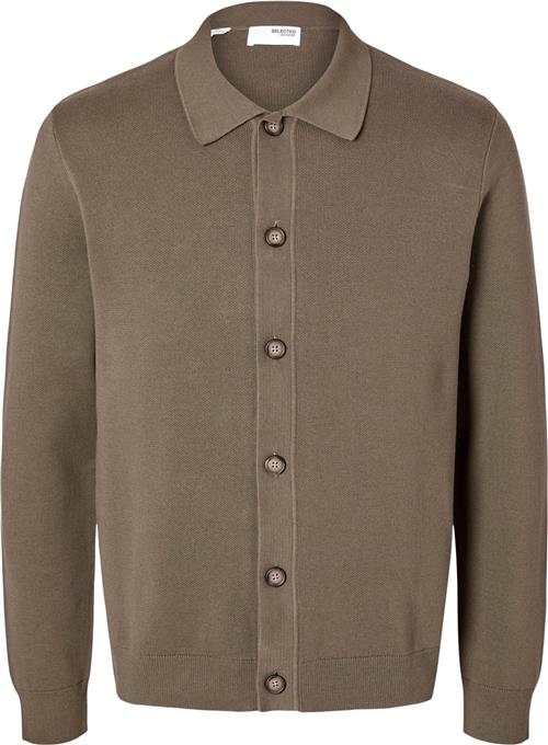 Selected Homme Slhmattis LS Knit Polo Cardigan Mand Morel Cardigans Str S - hos Magasin