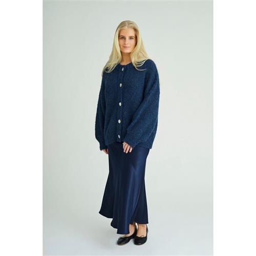 A-VIEW Patrisia Solid Knit Cardigan Kvinde Navy Langærmede Bluser Str XS - hos Magasin