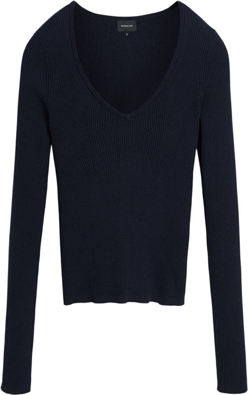 HERSKIND Nova Knit Blouse Kvinde Navy Sweaters Str L - Bomuld hos Magasin